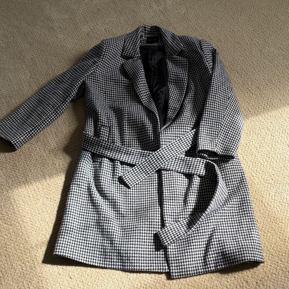 Tea n Rose Houndstooth Longline Coat